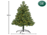 Christabelle 1.2m Christmas Tree Cashmere Pine 4ft Pre-Lit LED Lights CMT-LED-NPB-4FT