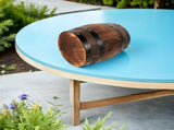 Stool with Wood Material Rustic Design Outdoor Patio Side Table Light Brown V1370-AZ4-17318