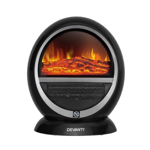 Devanti Electric Fireplace Fire Heaters 1500W EFL-D-09-1500-BK