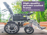 EQUIPMED Electric Wheelchair, Power Recline, Long Range, Lithium Battery, 16" Rear Wheels, Headrest, V219-HELWLCEQPGK9A