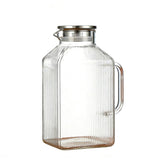 3800ml Glass Pitcher with Lid - Large Capacity Glass Water Carafe for Cold Drinks, Tea, Fruit V1369-AZ3-W-11140