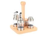 Cruet Condiment Spice Pepper Jar Box Seasoning Storage Container Pot Rack Set Kitchen Cooking V1294-YM0901-3118200170211