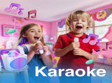 Laser Kids Disco Karaoke with Two Mics White V1031-SP-KKALWH-386