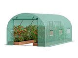 Walk-in Tunnel Greenhouse 14.6x6.36x6.3ft Galvanized Frame PE Cover Green V952-SDXWS15X7X7FO6TUWV0