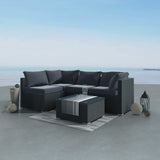 Outdoor Furniture Packages Horrocks 8 Seater Dining Set + Bondi 4 Seater Lounge Sofa – Black V264-OTF-507S-BLK-OTF-503S-BLK