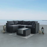 Outdoor Modular Lounge Sofa Bondi-Black V264-OTF-507S-BLK