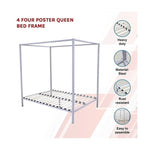 4 Four Poster Queen Bed Frame V63-819523