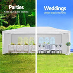 Instahut Gazebo 3x6m Marquee Wedding Party Tent Outdoor Camping Side Wall Canopy 6 Panel White GAZEBO-WED-C-FG-3X6-6W-WH