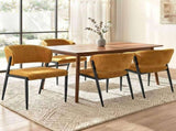 Artiss Dining Chairs Set of 4 Linen Fabric Soft Upholstered Chairs Mustard DINC-KJ-7016-MSX4