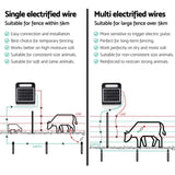 Giantz 5km Electric Fence Energiser Solar Energizer Charger Farm Animal 0.15J SFC-SO15-2KM