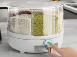 360 Degree Rotating Grain Dispenser Box PP Plastic Kitchen Storage Container for Rice and Beans V1294-YM0626-3118230011211