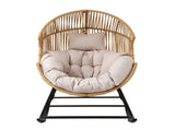 Gardeon Outdoor Egg Rocking Chair Rattan Lounger with Thick Cushion Patio Furniture Natural ODF-ROCK-PAPASAN-NTL-ABC