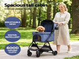 i.Pet Pet Stroller Pram Gravity Folding Dog Cage Large Travel Pushchair 4 Wheels PET-STROLLER-110G-BL