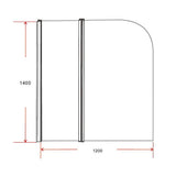 180 Degree Pivot Door 6mm Safety Glass Bath Shower Screen 1200x1400mm By Della Francesca V63-830191