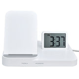 3 in 1 LCD Digital Alarm Clock with Phone Earphone Wireless Charger USB Powered for Home Office V1294-YM0523-3115210213311