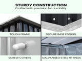 PlantCraft Galvanised Steel Garden Shed 2.38 x 1.31 x 1.82m, with 2 Sliding Doors, 2 Air Vents, V219-GSDSTLPC31SA