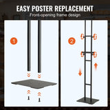 Poster Stand, Adjustable Height Up to 75", Double-Sided Heavy Duty Pedestal Sign Holder, Floor V952-HBJJSDZ475YCPRZ6SV0