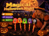 Halloween Solar Ground Stake Lights, 5-Pack Screaming Ghost Face Pathway Lights, IP65 Waterproof V1341-ZY-SFST98VL-3SETS-BLACKTUBE