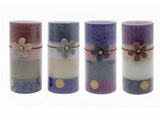 bulk 24 4 Tone Scented Pillar Candle Assort 15cm V637-CPU29010