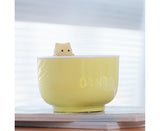 Alarm Clocks USB Powered Cats Teacup ABS LED Night Light Digital Clock for Desk - Yellow V1263-JX-296