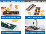 Durable Stainless Steel Ice Making Box, Versatile DIY Tray for Perfectly Shaped Ice Cubes, Easy to V1370-AZ4-13755