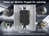 Decorator Receptacle Outlet with Wall Plate, Non-Tamper-Resistant Electrical Outlet, 15 amp Outlet, V1258-DP02-WO-765