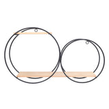 Round Shelf Firmly Welded Dual Use Strong Load Bearing Capacity Circle Metal Wood Wall Shelves for V1294-YM0714-3115210287811