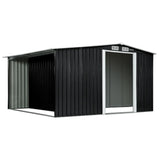 Wallaroo Garden Shed with Semi-Close Storage 6*8FT - Black GSS-BSW-68S-BK