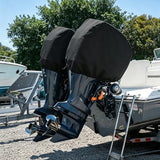 Fit15-30HP Small Outboard Motor Cover, Boat Motor Cover Black Waterproof Oxford Fabric, Sunproof, V1107-131-72949-BLK1