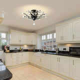 Crystal Chandelier LED Ceiling Light , 4 lights, Black V178-23721