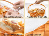 100 Pack Clear Plastic Bread Bags with Handle, 12.5 x 10.4 Inch Large Zipper Toast Bag, Portable V1259-DP01-A-950