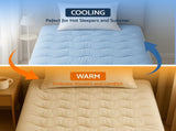 Giselle Bedding Pillowtop Mattress Topper 5cm Reversible Cooling & Soft Coral Fleece Pad for Back TOPPER-DS-KS