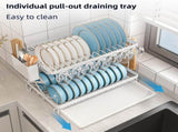 CARLA HOME 2-Tier Dish Drying with Drainage Tray, Utensil Holder, Cup Hooks & Cutting Board V178-36168
