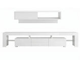 Artiss LED TV Unit & Coffee Table Set Storage Cabinet White FUR-TV-COF-LED-WH