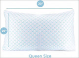 Queen Size Cooling Pillow with Shredded Memory Foam & Gel Infusion Adjustable Loft, Breathable V1107-CS-JYMLZQ