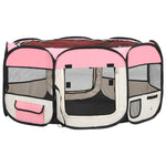 Foldable Dog Playpen With Carrying Bag Pink 145x145x61 Cm 43_171012