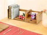 Bamboo Adjustable Bookshelf Book Storage Organizer with Single Drawer for Bedroom Office V1294-YM0901-JY02609
