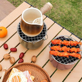 Grill - Portable Charcoal Grill - Mini Stainless Steel Charcoal Grill - Small Outdoor Grill V1188-ZXY-131-709