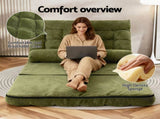 ArtissLounge Sofa Bed 2 seater Green Fabric FLOOR-SBL-170LIN-GN