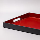 Tray Rectangular 42cm Red Inner Black Lacquerware V637-L0697