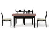 Artiss Dining Table and Chairs Set of 5 Compact Kitchen Furniture Upholstered DSET-U-5281-WAL