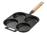 Frying Pan Deepened Non Stick With Spatula Oil Brush Four Hole Frying Pot For Breakfast Pancake V1294-YM0512-3113220262911