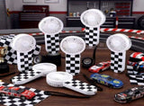 12 Pcs Race Car Party Favors Portable Fan Bulk Mini Handheld Personal Fans Checkered Black and White V1259-DP01-A-5558