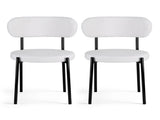 Artiss Dining Chairs Set of 2 Sherpa Boucle White DINC-B-W01-WHX2