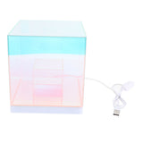 3D Cube LED Table Lamp RGB Colorful Clear Modern USB Square Table Night Light for Bedroom Living V1294-YM0901-3119240149811