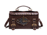 Retro Steampunk Satchel Bag with Decorative Clock & Gears - Gothic Crossbody Purse V888-ELOSUNG38080