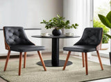1 Set of 2 Artiss Dining Chairs Black PU DINC-TW-2004-PU-BKX2