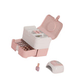 Cosmetic Storage Box 2 Layers Drawer Large Capacity Portable Makeup Storage Box with Handle for Nail V1294-YM0626-3117220310311