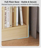 Minimalist Nightstand Light Gray Wood Grain White Fronts Curved Design Drawers V360-ZC-FNBT0040-2D-GYWT-47