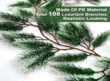 6 Ft Snow Flocked Norfolk Pine Cedar Realistic Pine Artificial Greenery Garlands for Decoration Xmas V1188-CYX-DP-946